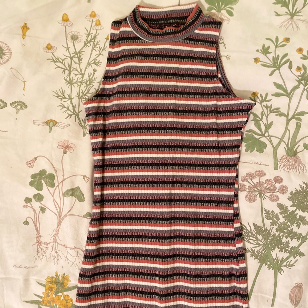 Mock neck midi dress.